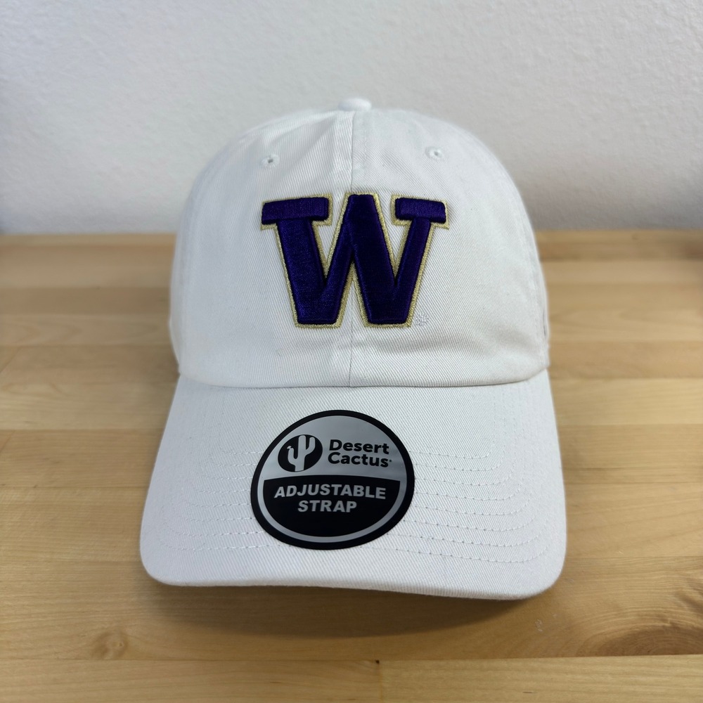 Desert Cactus University of Washington Huskies White Cotton Adjustable Dad Hat